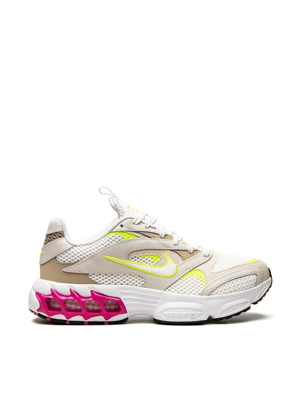 Nike Women’s Beige White Neon Yellow Pink Mesh Sneakers